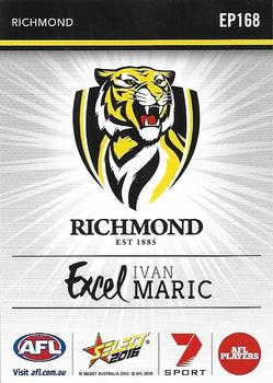 2016 Select Footy Stars - Excel #EP168 Ivan Maric Back